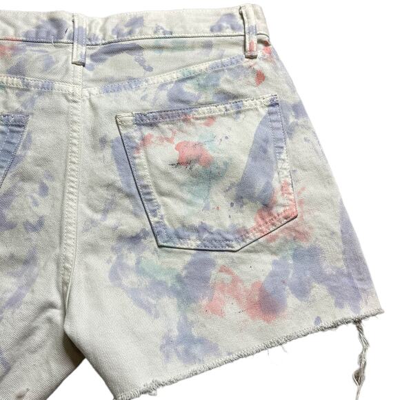 John Elliott Cut Off White Paint Splatter Shorts New w/out Tags Women's 27 - Picture 4 of 8